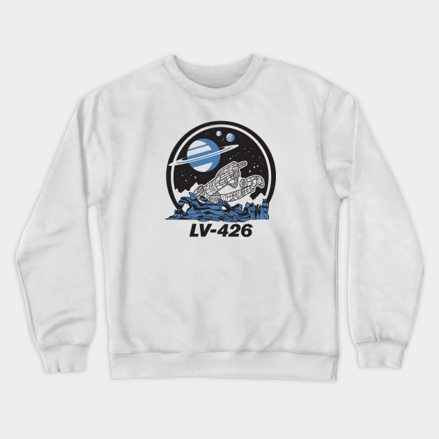 LV 426 Derelict Spacecraft Vacation Parody Crewneck Sweatshirt by ObiPatricKenobi